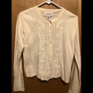 Winter white button down sweater